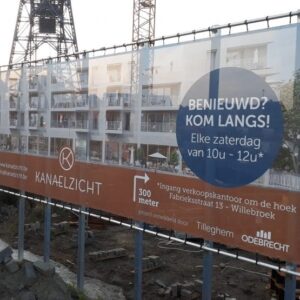 Bouwframe op stalen kokers 100 x 100 mm, werfframe op palen